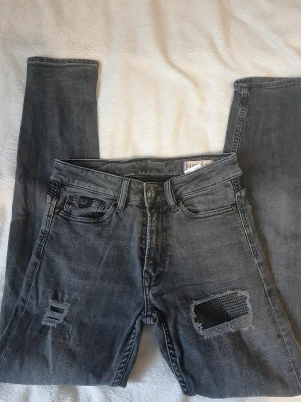 Jean skinny gris délavé effet usé Kaporal 36 - S